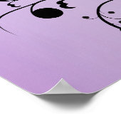 Black Silhouette Abstract Scroll Flowers Paars Poster (Hoek)