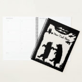 Black Silhouette-Beren dansen in boomwolken Planner (Display)