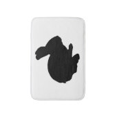 Black Silhouette Bunny Rabbit Bath Mat (Voorkant Verticaal)