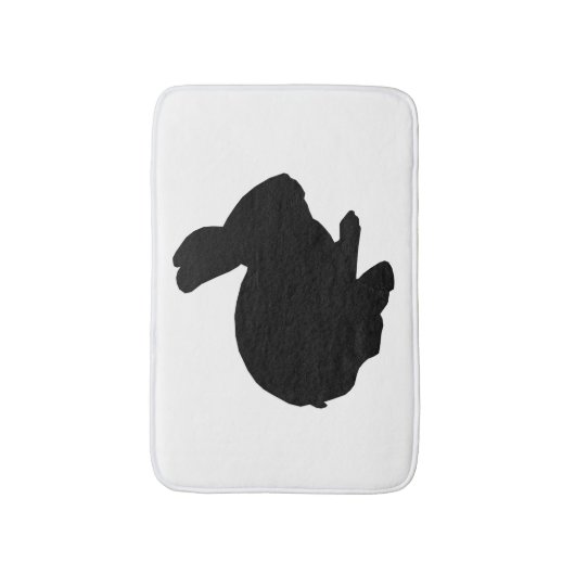 Black Silhouette Bunny Rabbit Bath Mat (Voorkant Verticaal)
