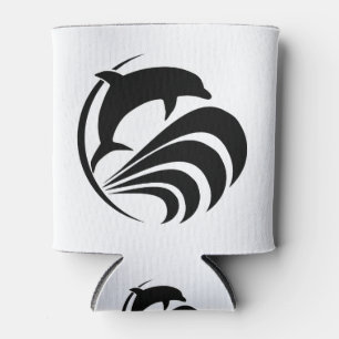 Black Silhouette Dolphin Jumping in Ocean Waves Blikjeskoeler