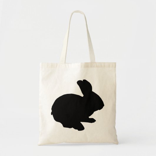 Black Silhouette Easter Bunny-Canvas tas (Voorkant)