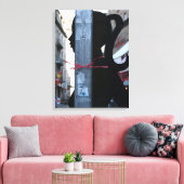 Black Silhouette in het fotografiescanvas Canvas Afdruk (Insitu (Woonkamer))