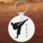 Black Silhouette Karate Sleutelhanger (Voorkant)