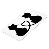 Black Silhouette of Two Cats in Love Magneet (Linkerzijde)