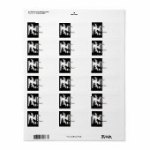 Black Silhouette Red Riding Hood Wolf Bossen Etiket (Full Sheet)