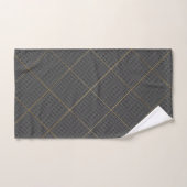 BLACK SILVER ABSTRACT CIRCLES GRID BATH TOWEL SET (Serviette à main)