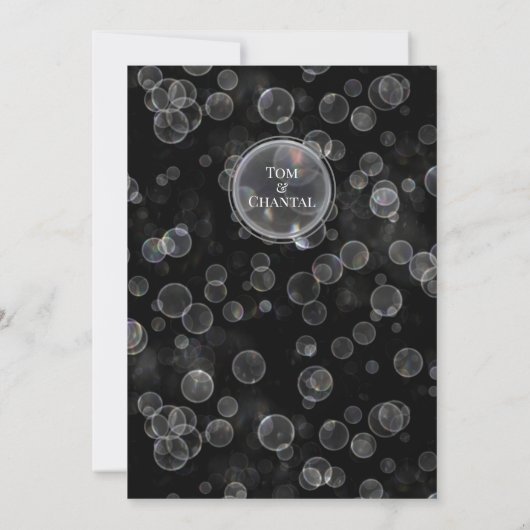 Black & Silver Bokeh Jubileum Uitnodiging (Achterkant)