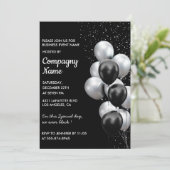 Black Silver Business partie invitation Balloon (Debout devant)