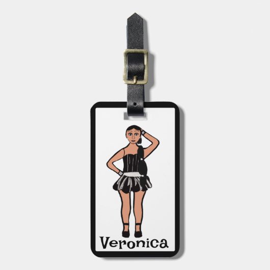 Black Silver Dancer #4 Bagagelabel (Voorkant verticaal)