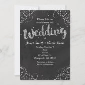 Black & Silver Elegant Wedding Invitation (Devant)