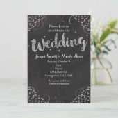 Black & Silver Elegant Wedding Invitation (Debout devant)