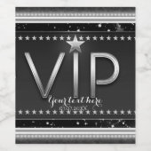 Black & Silver Glam VIP Chic Party Vins Étiquettes (Étiquettes simples)