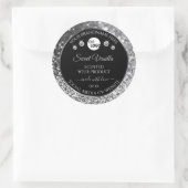 Black Silver Glitter Diamonds Product Labels Logo (Tas)