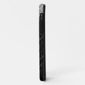 Black Silver Glitter Drips Handgeschreven naam Case-Mate iPhone Case (Achterkant/links)