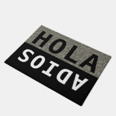 Black & Silver Glitter Hola Adios Spain Welkom Deurmat (Schuin)