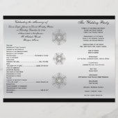 Black, Silver Glitter Snowflakes Wedding Programme (Achterkant)