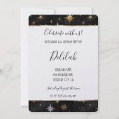 Black Silver Gold Glam Firework Stars Birthday Kaart (Voorkant)