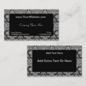 Black Silver Gradiënt Damasprofielkaart Visitekaartje (Voorkant / Achterkant)