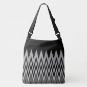 Black Silver Gray Chevron Pattern Crossbody Tas (Voorkant)