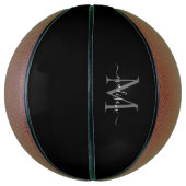 Black Silver Grey Monogram Feminine Girly Script Basketbal (Verticaal)