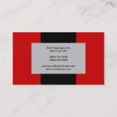 Black Silver Grey Red Stripe Pattern Visitekaartje (Achterkant)