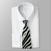 Black & silver Lava Zebra pattern Mens Tie Stropdas (Gebonden)