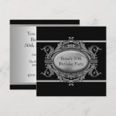 Black Silver Mans 50ste verjaardagsfeest Kaart (Voorkant / Achterkant)