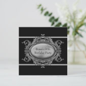 Black Silver Mans 50ste verjaardagsfeest Kaart (Staand voorkant)