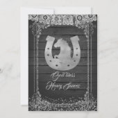 Black Silver Mexican Charro baptism & 3rd Birthday Kaart (Achterkant)