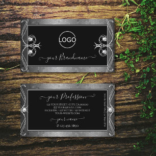 Black Silver Mosaic Sparkle Jewelen voegen Logo t Visitekaartje