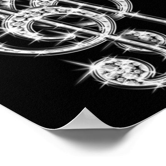 Black/Silver Music Note & Stiletto 35th Birthday Poster (Hoek)