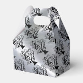 Black & Silver Music Treble Clef Tree Gable Box Bedankdoosjes (Achterkant)