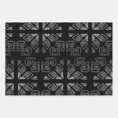 Black Silver Pattern Inpakpapier Vel (Voorkant)