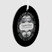 Black Silver Photo 25th Wedding Jubileum Ornament (voorkant)