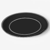 Black Silver Rim Papieren Bordje (Gekanteld)