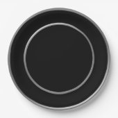 Black Silver Rim Papieren Bordje (Voorkant)