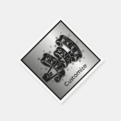 Black & Silver Rock & Roll Logo Napkins 2 Servetten (Hoek)