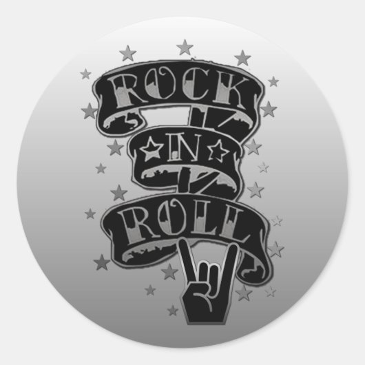 Black & Silver Rock & Roll Logo Stickers 2 (Voorkant)