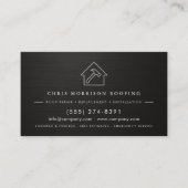 Black Silver Roofing Roofer Contractor QR Code Visitekaartje (Voorkant)