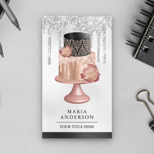 Black Silver Roos Gold Cake Pastry Chef Bakery Visitekaartje