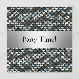 Black Silver Sequins Verjaardagsfeestje Kaart