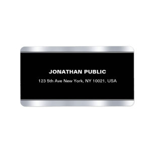 Black Silver Sjabloon Elegant Modern Glamour Etiket