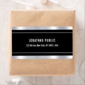 Black Silver Sjabloon Elegant Modern Glamoureus Etiket (Insitu)