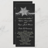 Black Silver Snowflakes trouwprogramma's lengte Programma (Voorkant / Achterkant)