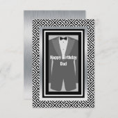 Black, Silver tuxedo jarig pap tuxedo Bedankkaart (Voorkant / Achterkant)