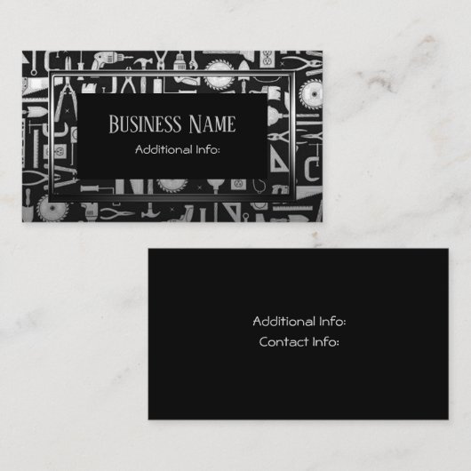 Black & Silver Workshop Tools Visitekaartje 3 (Voorkant / Achterkant)