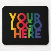 Black Simple Business Logo Muismat (Voorkant)