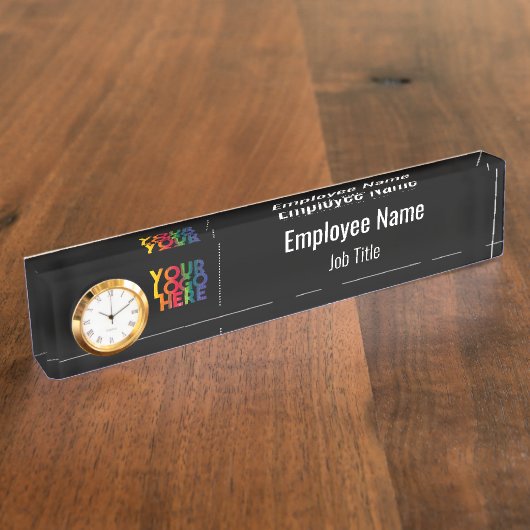 Black Simple Business Logo Naambordje (Zijkant)