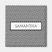 Black Simple Chevron Magnet personnalisé (Devant)